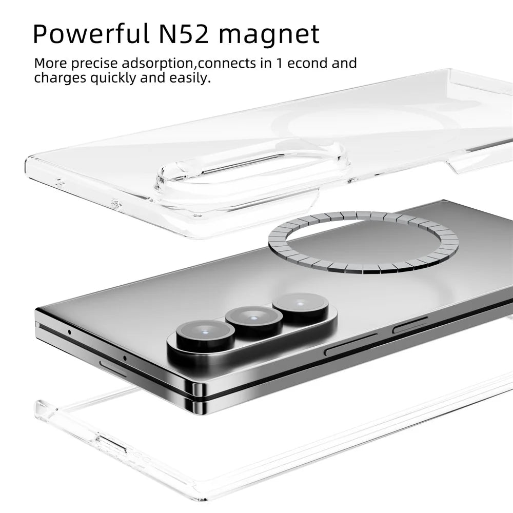 ABEEL For Samsung Galaxy Z Fold5 5G Magnetic Case Clear PC Anti Scratch Phone Cover - 4