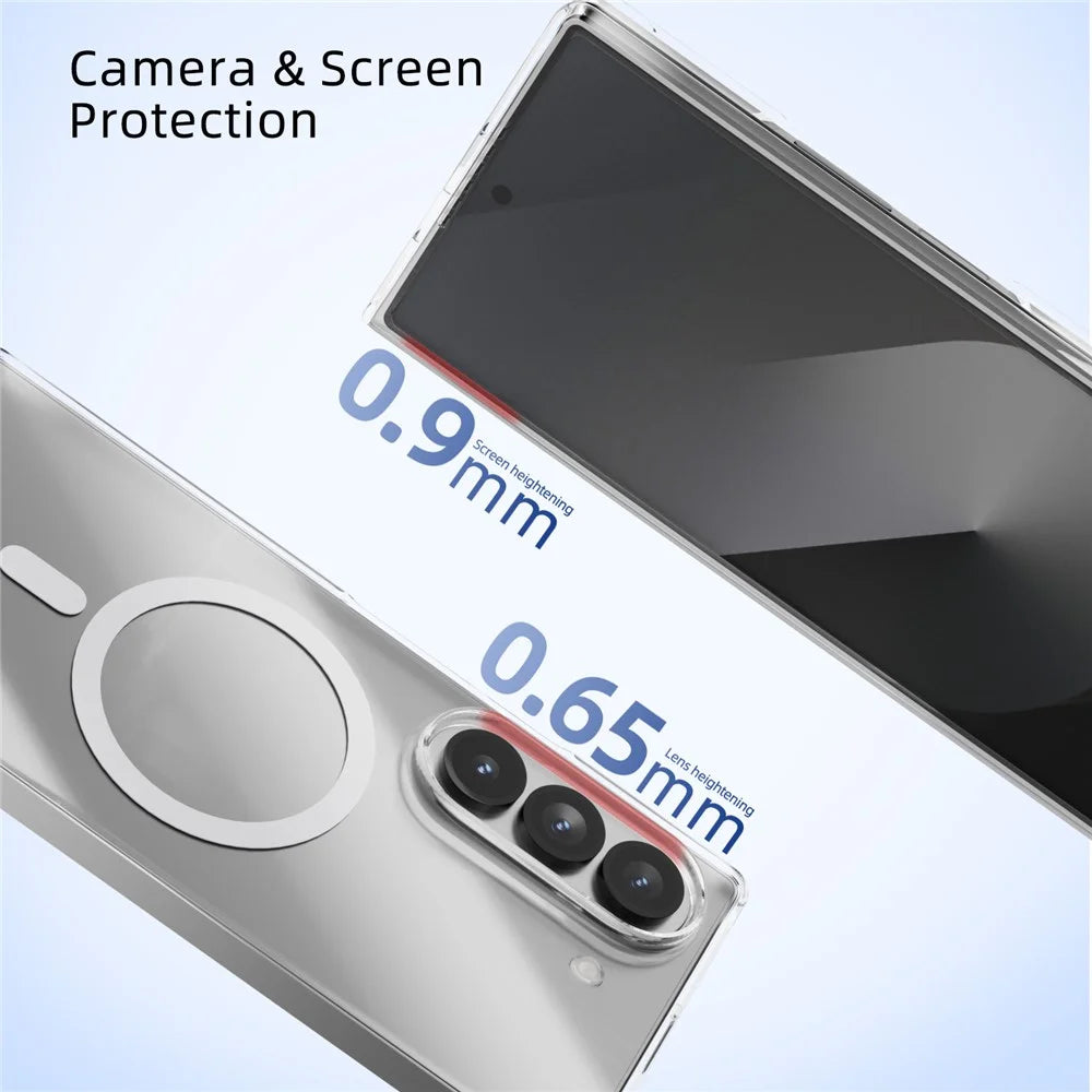 ABEEL For Samsung Galaxy Z Fold5 5G Magnetic Case Clear PC Anti Scratch Phone Cover - 6