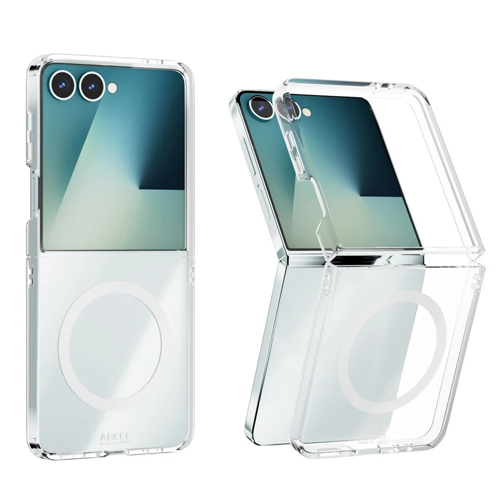 ABEEL For Samsung Galaxy Z Flip7 5G Magnetic Case Clear PC Anti Scratch Phone Cover - 1