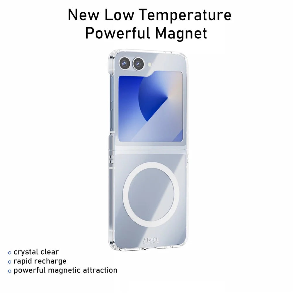 ABEEL For Samsung Galaxy Z Flip6 5G Magnetic Case Clear PC Anti Scratch Phone Cover - 4