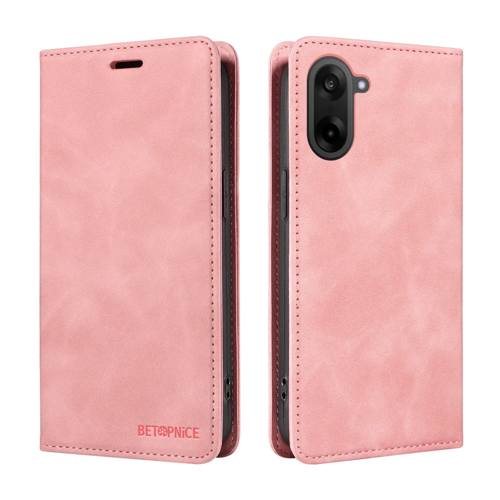 BETOPNICE For OnePlus Ace 5 Racing 5G / OnePlus Nord CE5 5G Case  Magnetic Closure RFID Blocking Wallet Stand Leather Phone Cover - Pink - 2