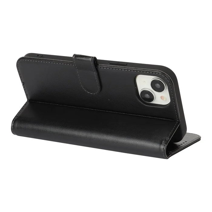 For iPhone 13 mini Stand Case Shockproof Leather Wallet Phone Cover - Black - 4