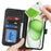 For iPhone 13 mini Stand Case Shockproof Leather Wallet Phone Cover - Black - 6