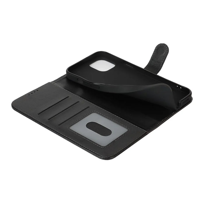 For iPhone 15 Stand Case Shockproof Leather Wallet Phone Cover - Black - 5