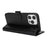 For iPhone 16 Pro Max Stand Case Shockproof Leather Wallet Phone Cover - Black - 3