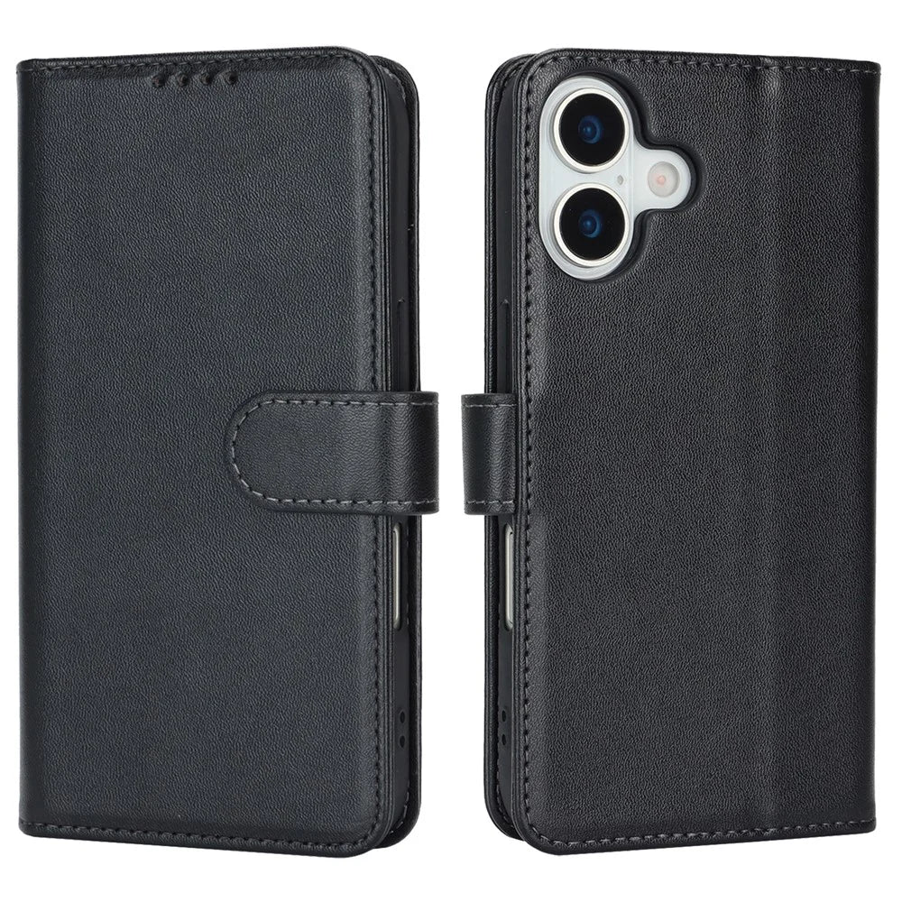 For iPhone 17 Stand Case Shockproof Leather Wallet Phone Cover - Black - 1