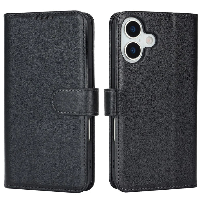 For iPhone 17 Stand Case Shockproof Leather Wallet Phone Cover - Black - 1