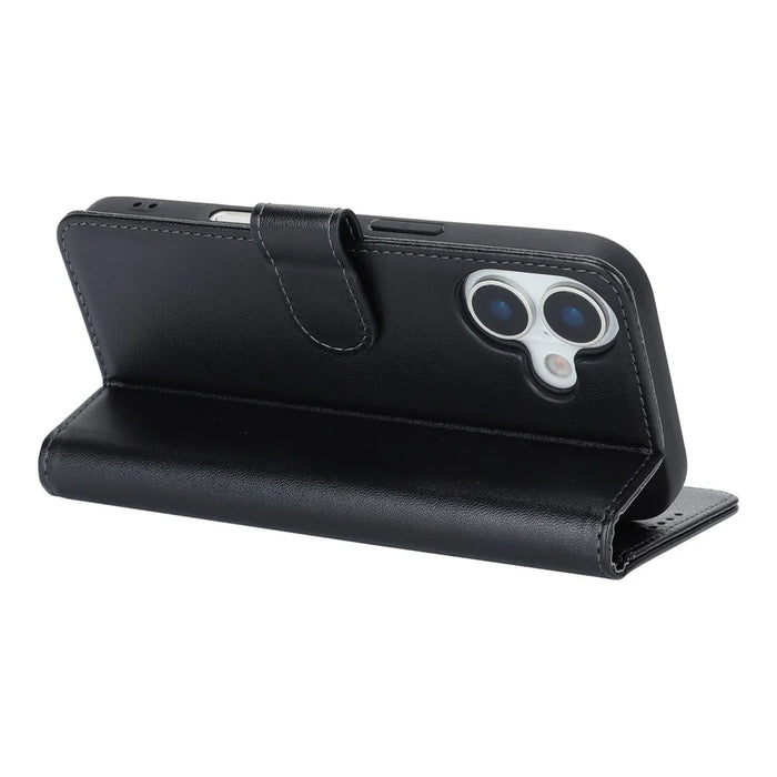 For iPhone 17 Stand Case Shockproof Leather Wallet Phone Cover - Black - 3