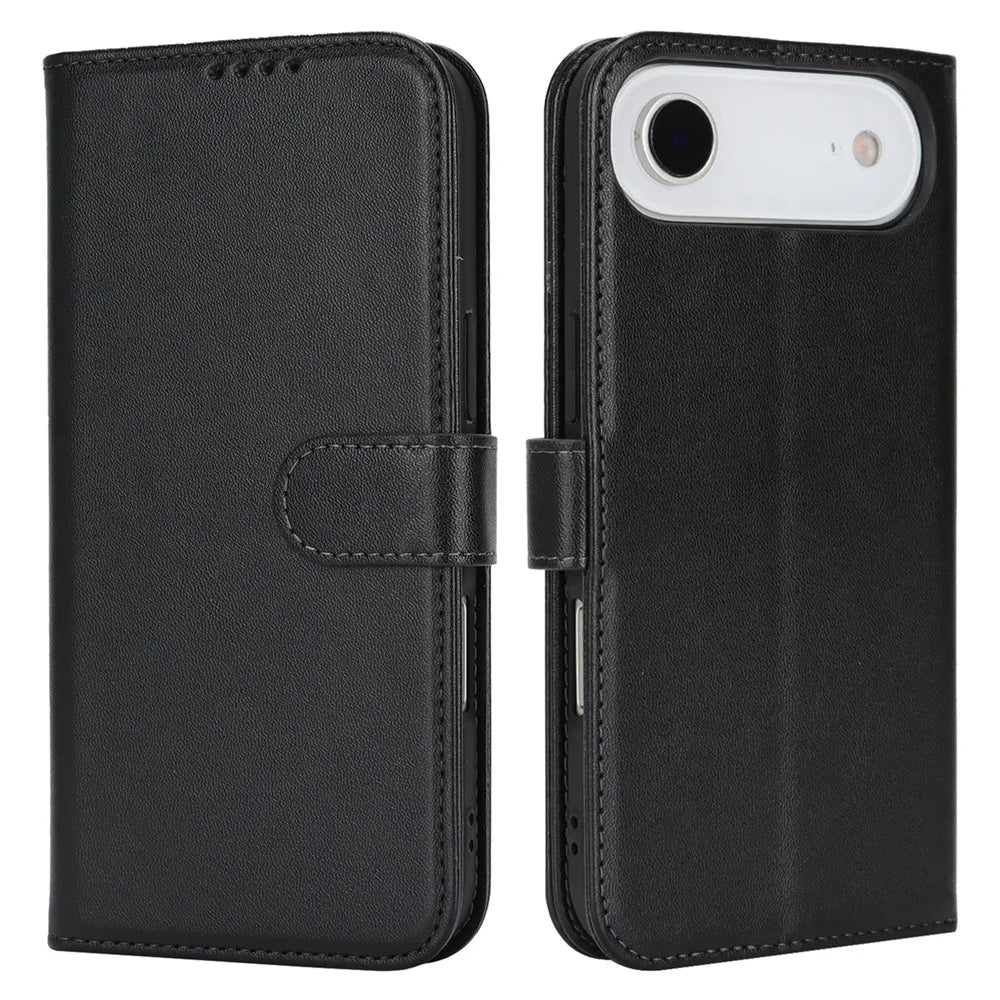 For iPhone Air Stand Case Shockproof Leather Wallet Phone Cover - Black - 1