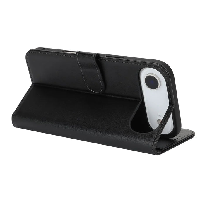 For iPhone Air Stand Case Shockproof Leather Wallet Phone Cover - Black - 3