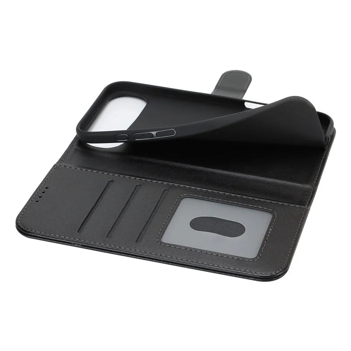 For iPhone Air Stand Case Shockproof Leather Wallet Phone Cover - Black - 5