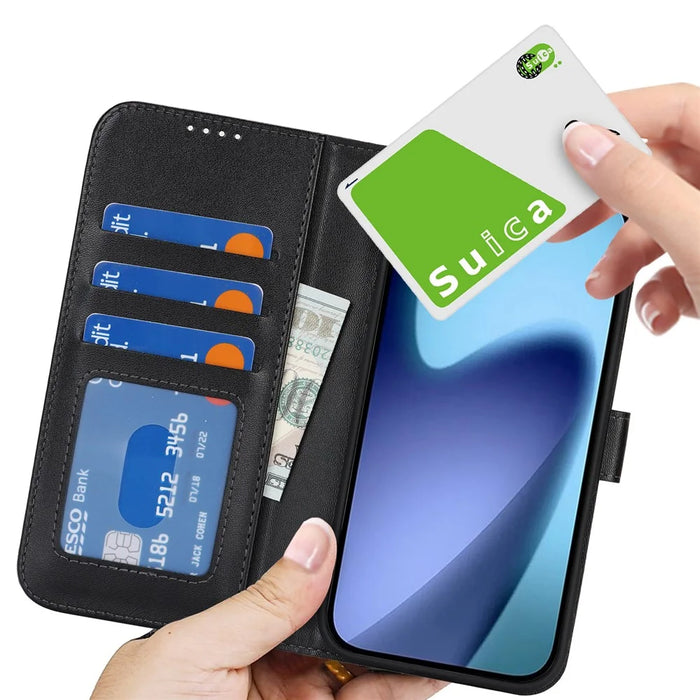 For iPhone Air Stand Case Shockproof Leather Wallet Phone Cover - Black - 6