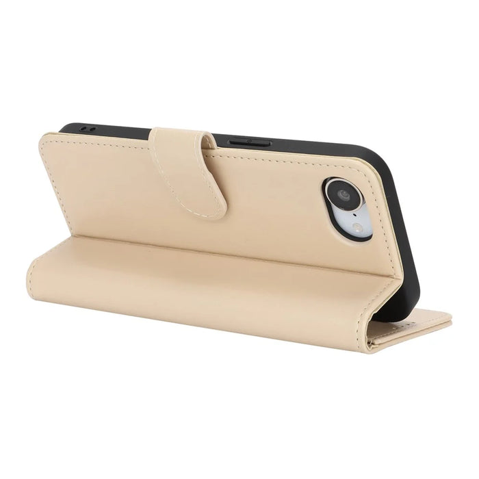 For iPhone 17e / 16e Stand Case Shockproof Leather Wallet Phone Cover - Beige - 3