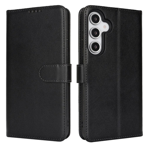 For Samsung Galaxy S24 FE Stand Case Shockproof Leather Wallet Phone Cover - Black - 1