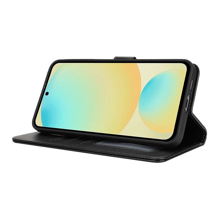 For Samsung Galaxy S24 FE Stand Case Shockproof Leather Wallet Phone Cover - Black - 4