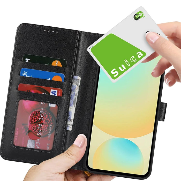 For Samsung Galaxy S24 FE Stand Case Shockproof Leather Wallet Phone Cover - Black - 6