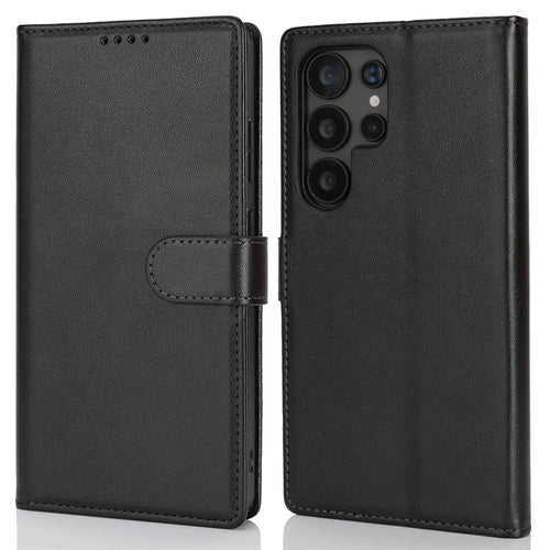 For Samsung Galaxy S24 Ultra Stand Case Shockproof Leather Wallet Phone Cover - Black - 1