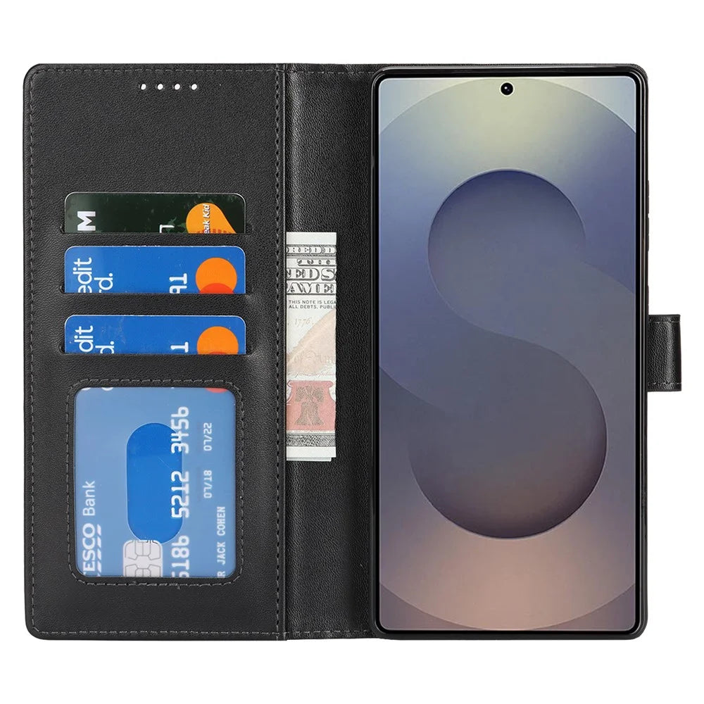 For Samsung Galaxy S24 Ultra Stand Case Shockproof Leather Wallet Phone Cover - Black - 2