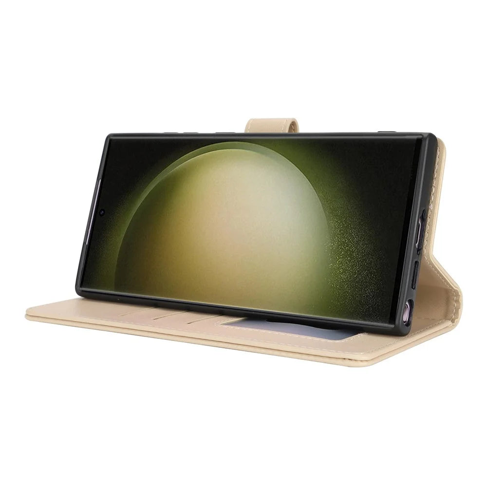 For Samsung Galaxy S23 Ultra Stand Case Shockproof Leather Wallet Phone Cover - 4