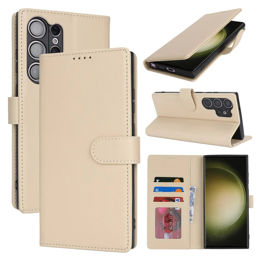 For Samsung Galaxy S23 Ultra Stand Case Shockproof Leather Wallet Phone Cover - 7