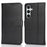 For Samsung Galaxy S25 Stand Case Shockproof Leather Wallet Phone Cover - Black - 1