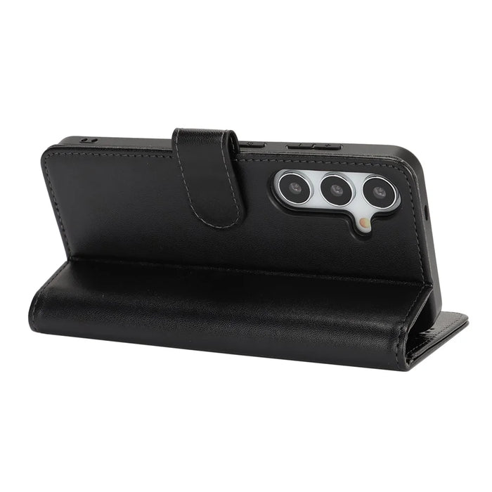 For Samsung Galaxy S25 Stand Case Shockproof Leather Wallet Phone Cover - Black - 4