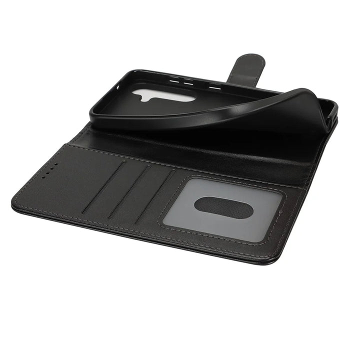 For Samsung Galaxy S25 Stand Case Shockproof Leather Wallet Phone Cover - Black - 5