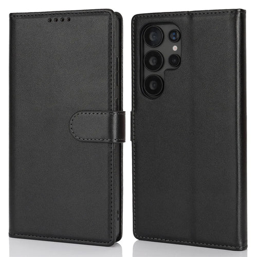For Samsung Galaxy S25 Ultra Stand Case Shockproof Leather Wallet Phone Cover - Black - 1