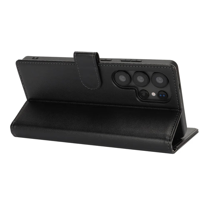 For Samsung Galaxy S25 Ultra Stand Case Shockproof Leather Wallet Phone Cover - Black - 4