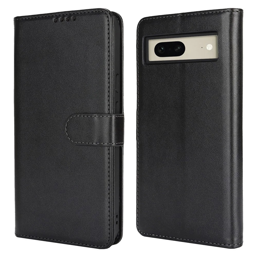 For Google Pixel 7 5G Stand Case Shockproof Leather Wallet Phone Cover - Black - 1