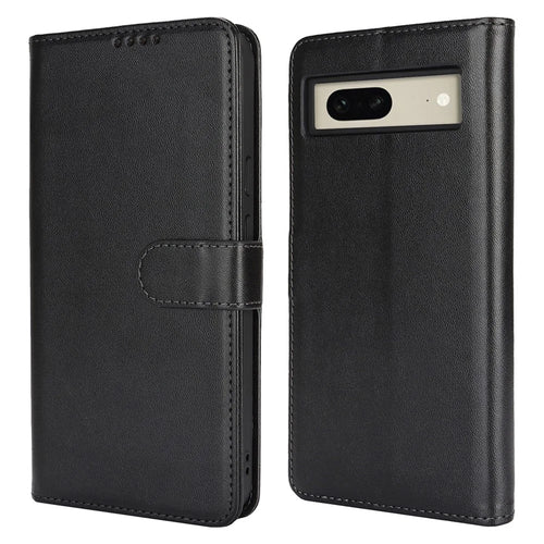 For Google Pixel 7 5G Stand Case Shockproof Leather Wallet Phone Cover - Black - 1