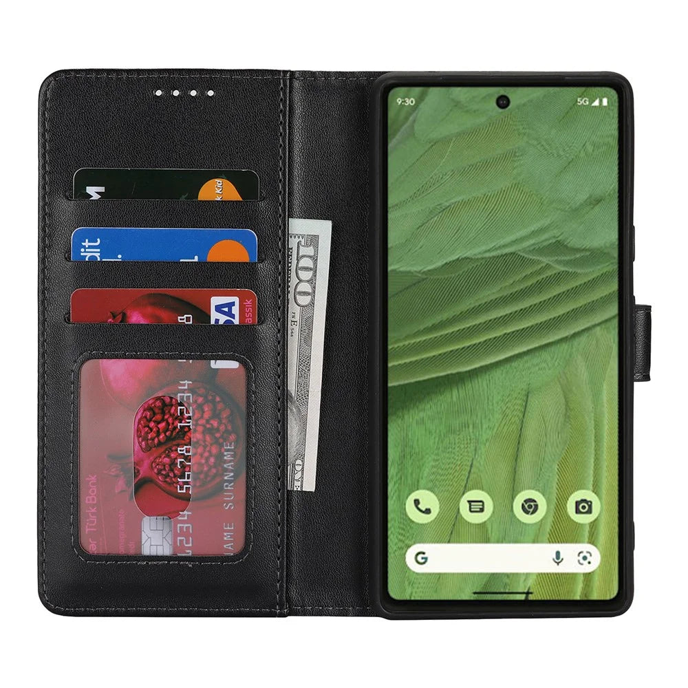 For Google Pixel 7 5G Stand Case Shockproof Leather Wallet Phone Cover - Black - 2