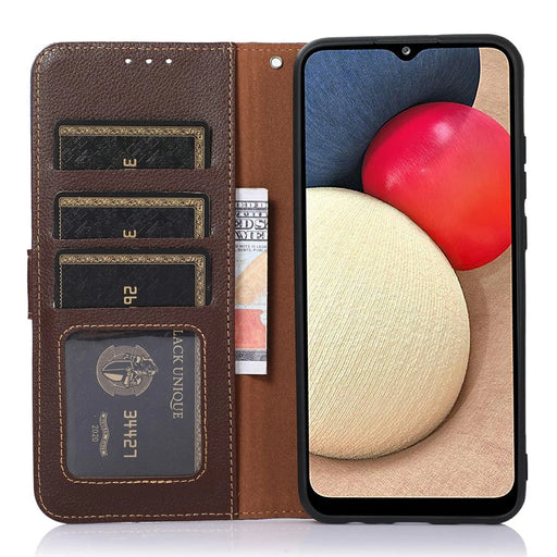 KHAZNEH For OnePlus Nord 5 5G / Ace 5 Ultra 5G Case RFID Blocking Wallet Litchi Texture PU Leather Phone Cover with Strap - Brown - 2