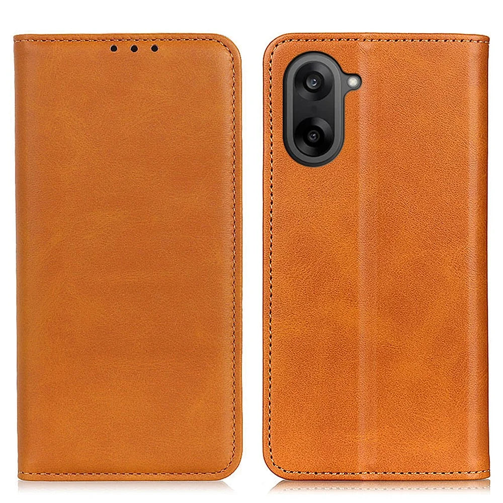For OnePlus Nord CE5 5G / Ace 5 Racing 5G Case Split Leather Flip Wallet Phone Cover - Brown - 1