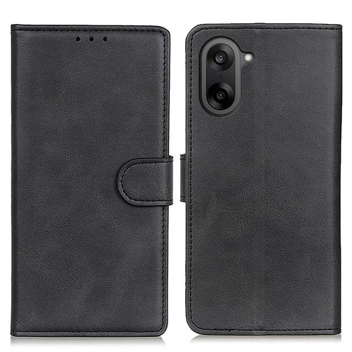 For OnePlus Nord CE5 5G / Ace 5 Racing 5G Case Cowhide Texture Leather Wallet Stand Phone Cover - Black - 1