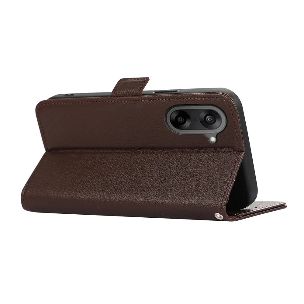 ABEEL For OnePlus Nord CE5 5G / Ace 5 Racing 5G Case Litchi Texture Leather RFID Blocking Phone Cover - Brown - 3