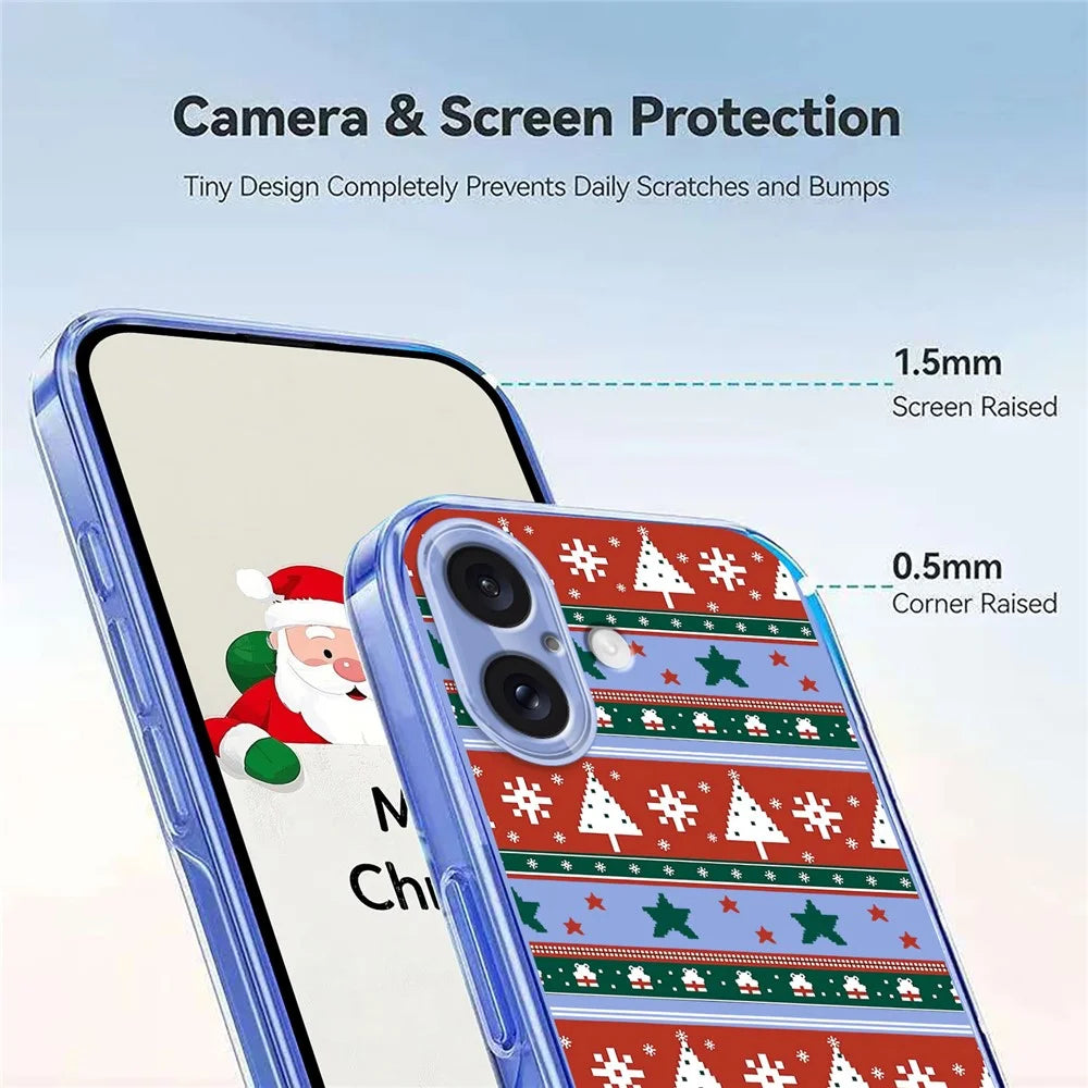 For iPhone 17 Case Christmas Themed Pattern Printing TPU Phone Back Cover - Christmas Ribbons - 7
