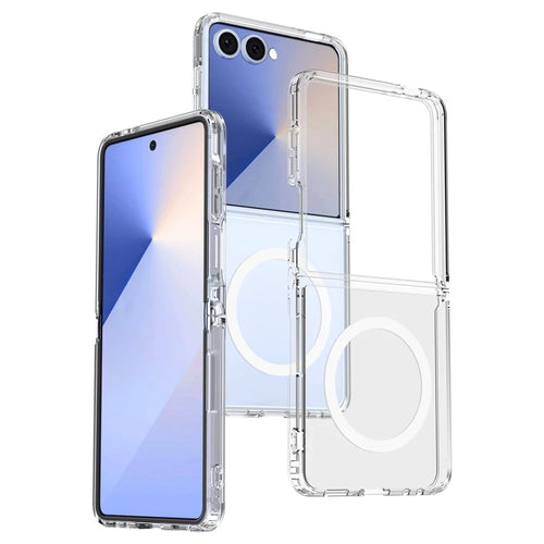 For Samsung Galaxy Z Flip7 5G Magnetic Case Scratch-Resistant TPU + PC Crystal Clear Phone Cover - 1