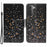 For Samsung Galaxy S23+ Cross Texture PU Leather Shockproof Phone Case Pattern Printing Wallet Stand Folio Flip Cover - Shattered Stars - 1
