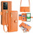 For Realme C71 4G Leather Case Zipper Pocket Wallet Phone Cover with 2 Straps - Orange - 1
