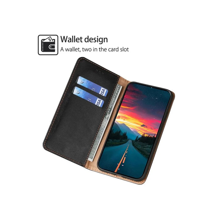 For Realme C71 4G Case Wallet PU Leather Magnetic Auto-Absorbed Phone Cover - Black - 2