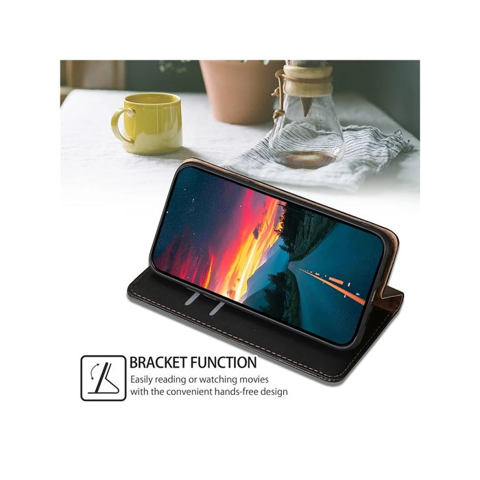 For Realme C71 4G Case Wallet PU Leather Magnetic Auto-Absorbed Phone Cover - Black - 3