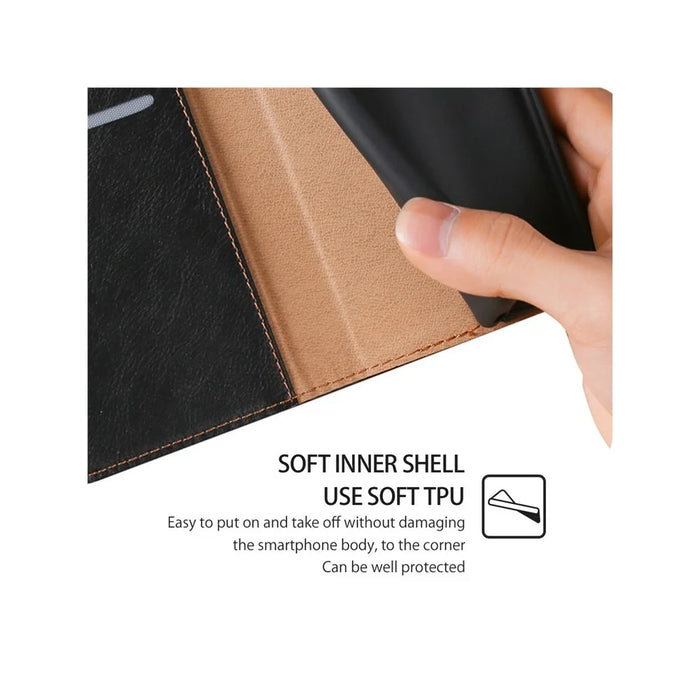For Realme C71 4G Case Wallet PU Leather Magnetic Auto-Absorbed Phone Cover - Black - 5