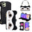 For Samsung Galaxy A05 4G Case Cute Raccoon Design PU Leather Phone Cover with Wrist Strap - Black - 1