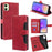 For Samsung Galaxy A05 4G Case Leather Wallet Phone Cover with Straw Hat Magnetic Clasp - Red - 1