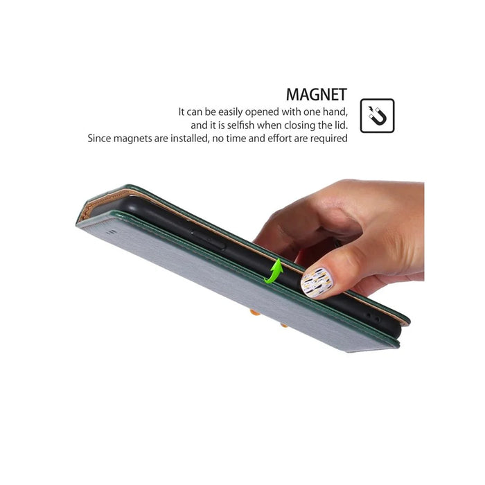 For Samsung Galaxy A05 4G Case Wallet PU Leather Magnetic Auto-Absorbed Phone Cover - Green - 4