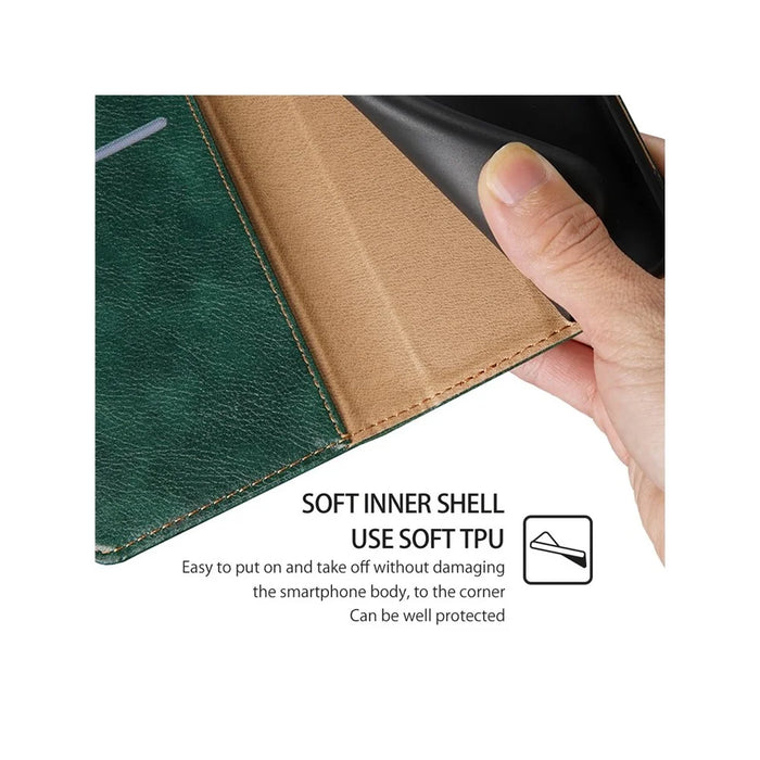 For Samsung Galaxy A05 4G Case Wallet PU Leather Magnetic Auto-Absorbed Phone Cover - Green - 5