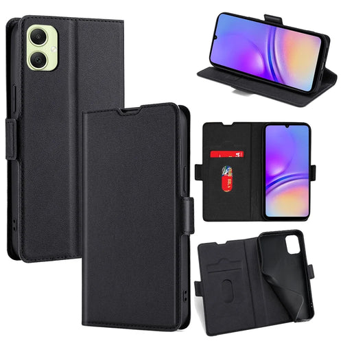 For Samsung Galaxy A05 4G Case Card Holder PU Leather Phone Cover - Black - 1