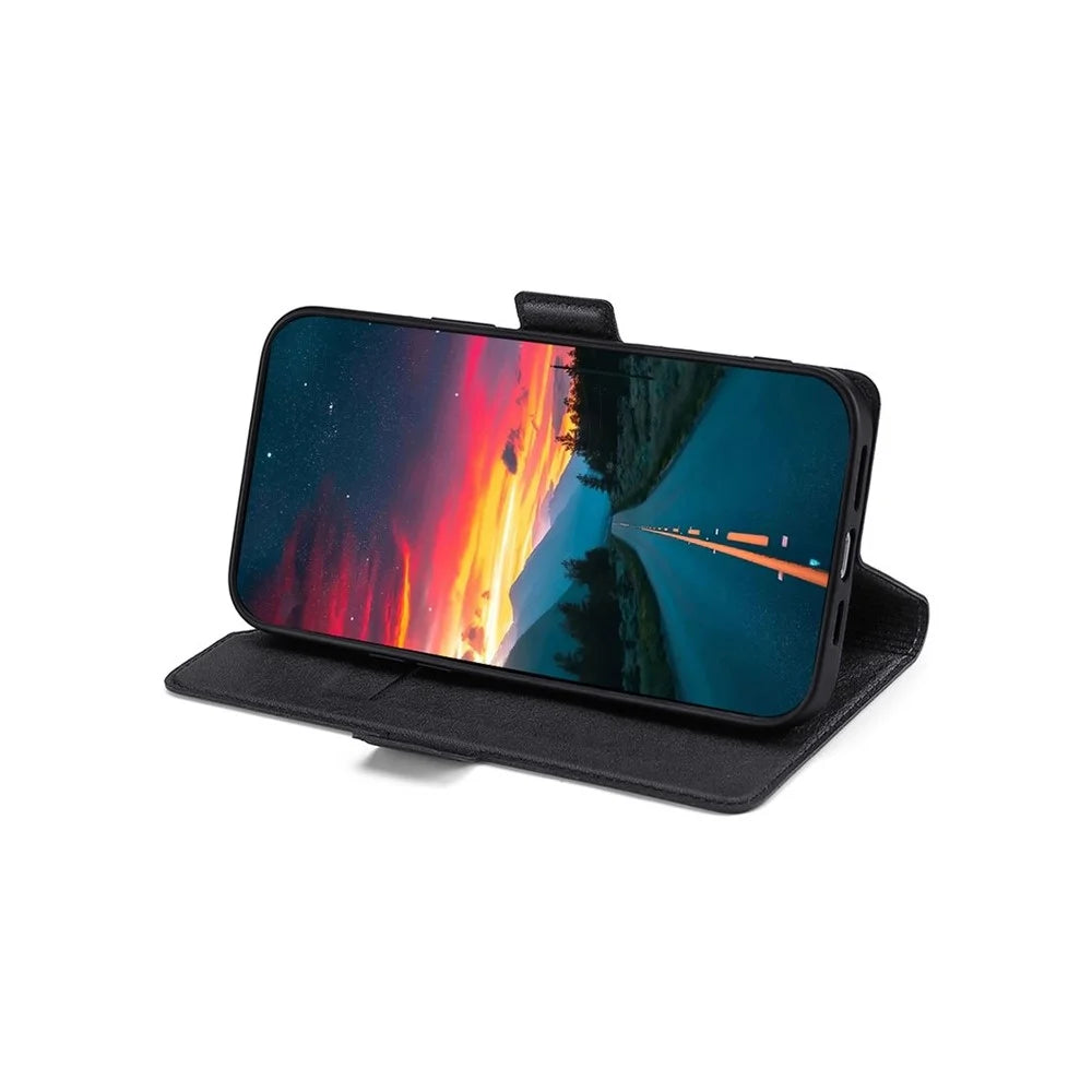 For Samsung Galaxy A05 4G Case Card Holder PU Leather Phone Cover - Black - 3