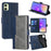 For Samsung Galaxy A05 4G Case Contrast Color Wallet Leather Phone Cover - Blue + Grey - 1